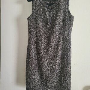 Black and White Tweed Sleeveless Dress from Talbots